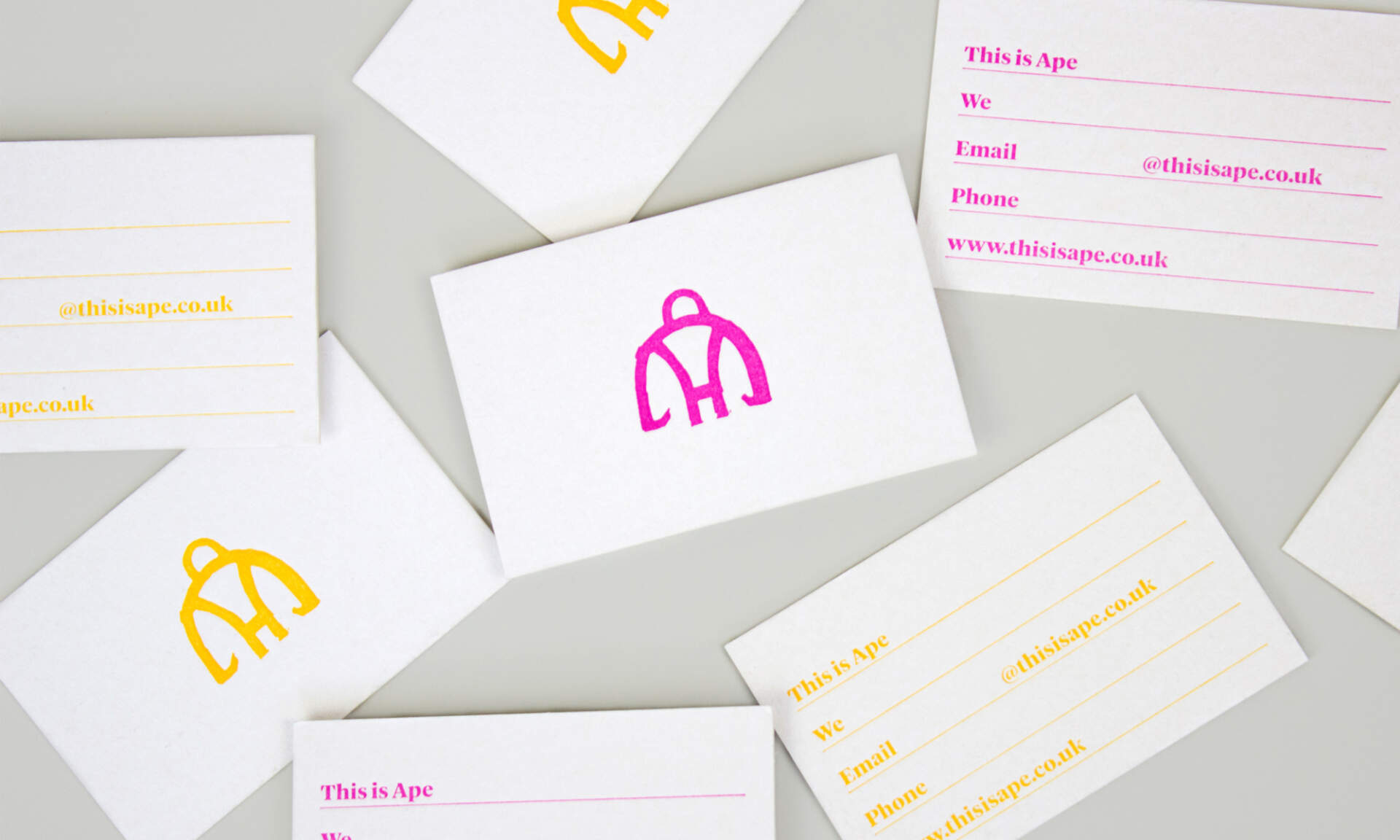 Ape branding used on business cards.